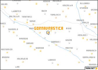 map of Gorna Vraštica