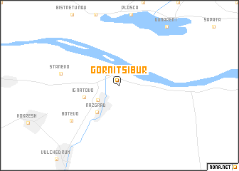 map of Gorni Tsibŭr