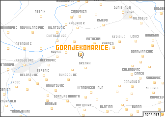 map of Gornje Komarice