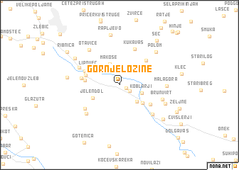 map of Gornje Ložine