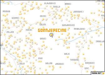map of Gornje Pećine
