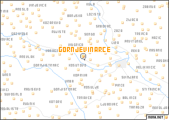 map of Gornje Vinarce