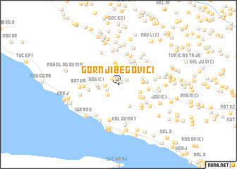 map of Gornji Begovići