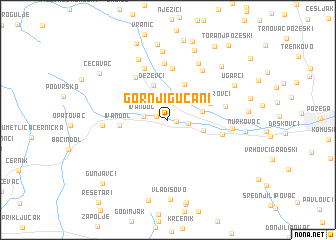 map of Gornji Gučani