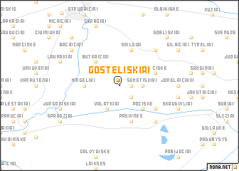 map of Gosteliškiai