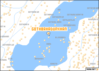 map of Goth Bāhādur Khān