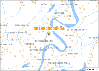 map of Goth Bahrām Hāji