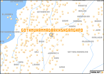 map of Goth Muhammad Bakhsh Gānghro