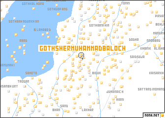 map of Goth Sher Muhammad Baloch