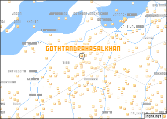 map of Goth Tandra Hasal Khān