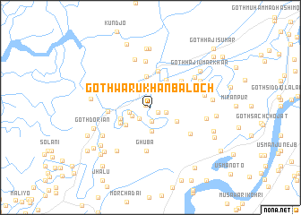 map of Goth Waru Khān Baloch