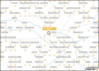 map of Gozdów