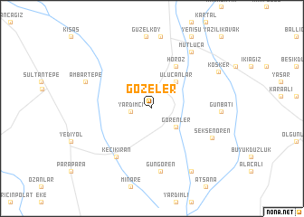 map of Gözeler