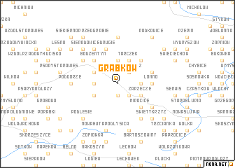 map of Grabków