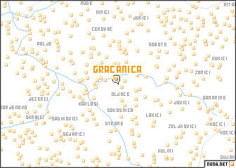 map of Gračanica