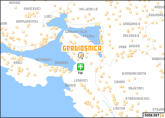 map of Gradiošnica