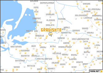 map of Gradishtë