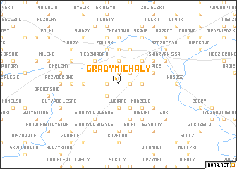 map of Grądy Michały