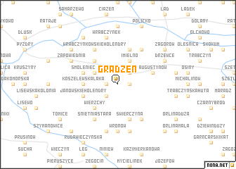 map of Grądzeń