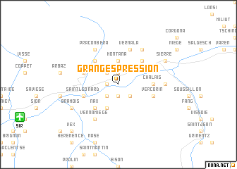 map of Granges-près-Sion