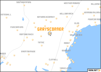 map of Grays Corner
