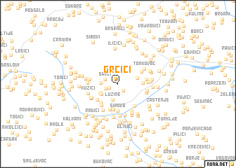 map of Grčići