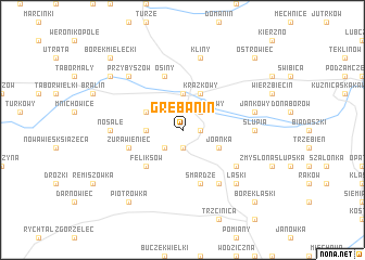 map of Grębanin