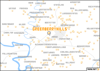 map of Greenberry Hills