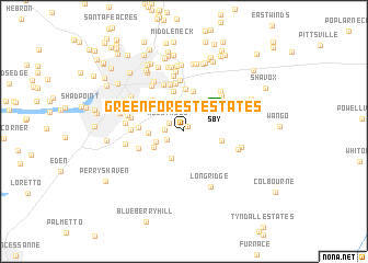 map of Green Forest Estates
