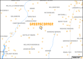 map of Greens Corner