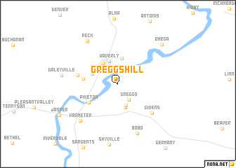 map of Greggs Hill