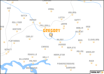 map of Gregory