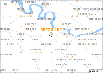 map of Grézillac