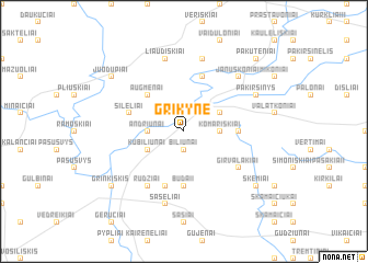 map of Grikynė