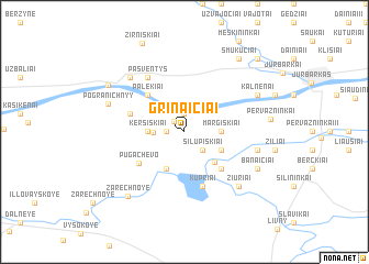 map of Grinaičiai
