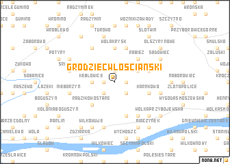 map of Grodziec Włościański