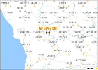 map of Gropiškiai