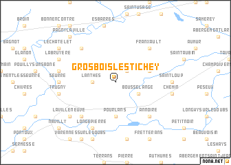 map of Grosbois-lès-Tichey