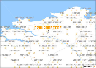 map of Grouannec Coz