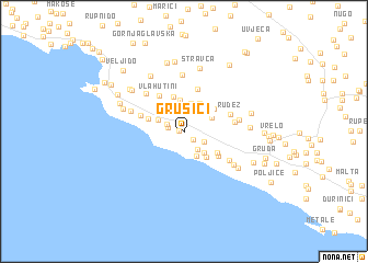 map of Grušići