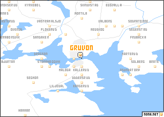 map of Gruvön