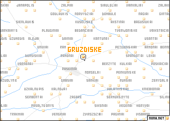 map of Gruzdiškė