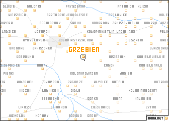 map of Grzebień