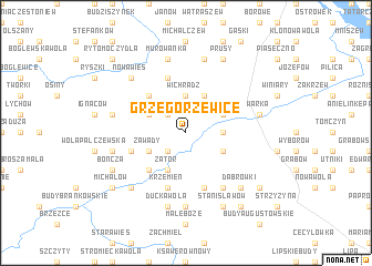 map of Grzegorzewice