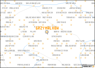 map of Grzymałków