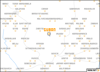 map of Gubáň