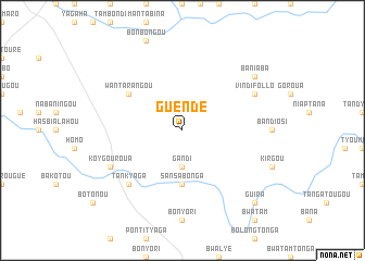 map of Guèndé