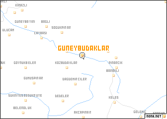 map of Güneybudaklar