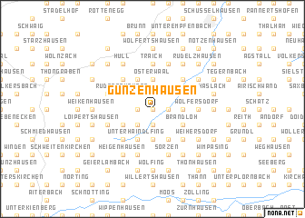 map of Günzenhausen