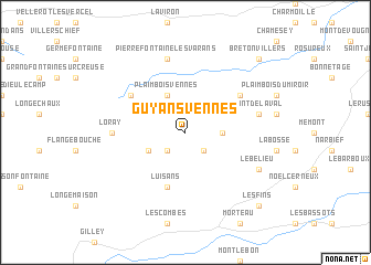 map of Guyans-Vennes